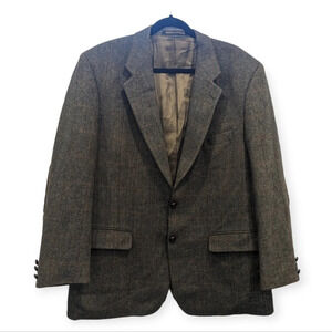 Vintage Marks & Spencer Pure  New Wool Tweed Sports Coat Blazer Men Elbow Patch